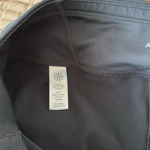 Athleta Leggings Dark Gray Capri Low Rise Back Pocket Zipper size M - Picture 6 of 7